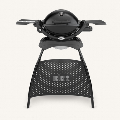 Газовый гриль Weber Q 1200 черный с подставкой
