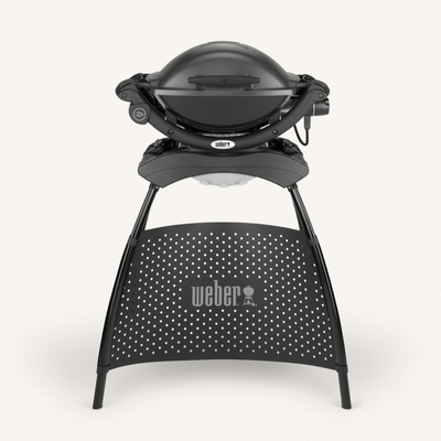Электрический гриль Weber Q 1400 темно-серый с подставкой